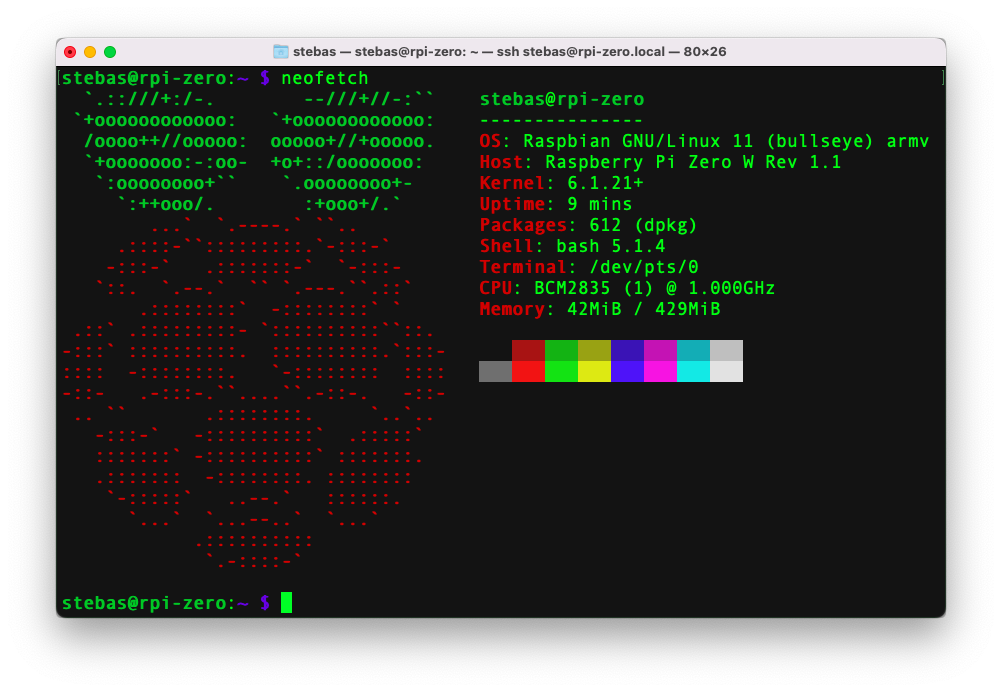 neofetch output